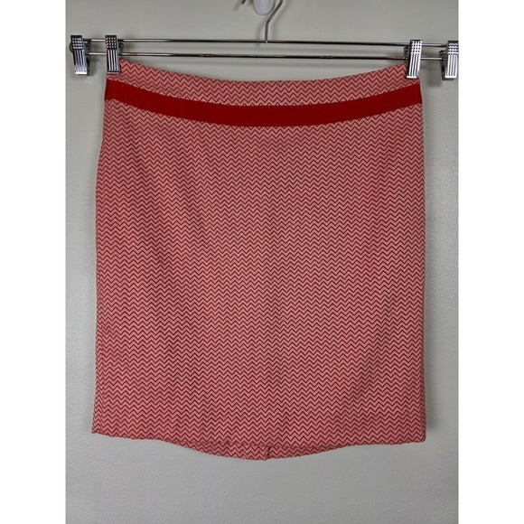 The Limited Dresses & Skirts - The Limited Mini Skirt Womens 12 Orange White Chevron Lined Career Office NWT